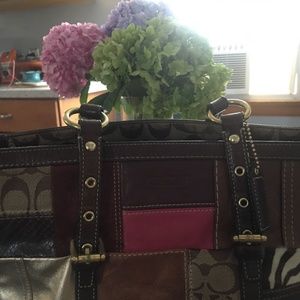 Coach shoulder Holiday Patchwork Bag